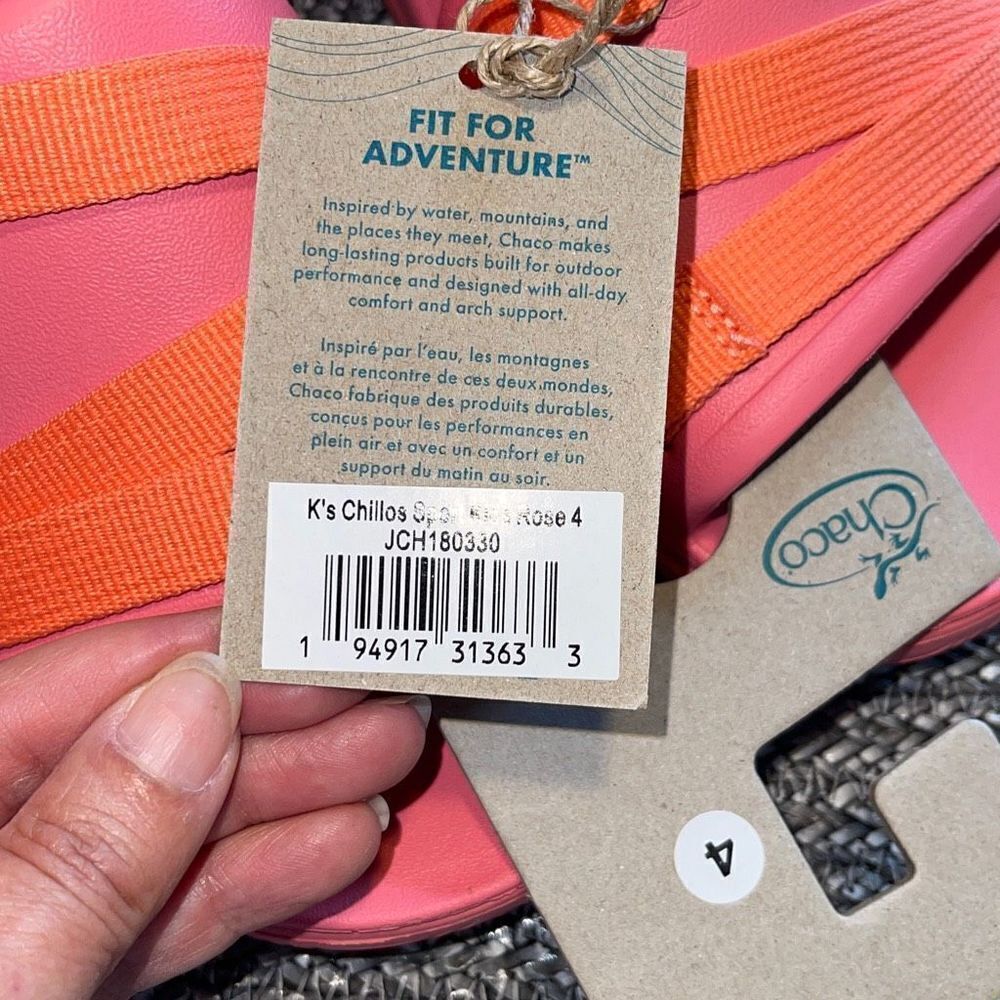 Chaco Childrens Chillos‎ Sport Kids Rose Size 4 New - Picture 6 of 6